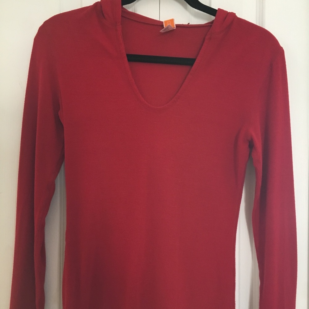 LUCY VGUC soft stretchy red long sleeve hoodie